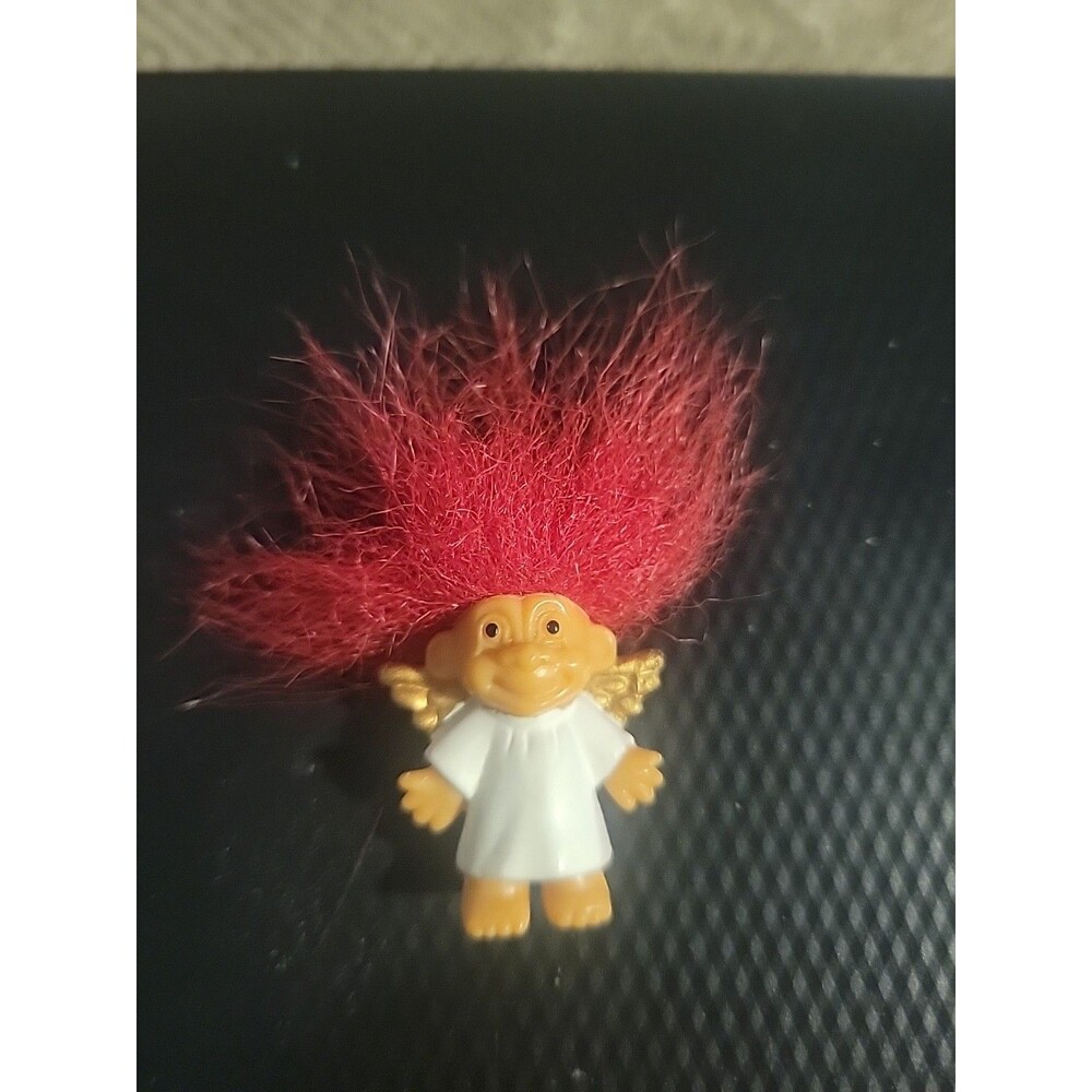 Russ Berrie Troll Red Hair Angel Christmas Gold Wings